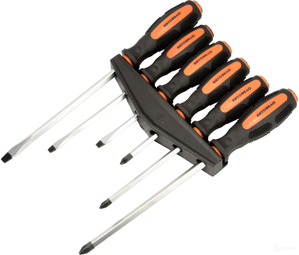 Screwdriver set (Avtodor) 6pr.(reinforced; with square rod) 39480