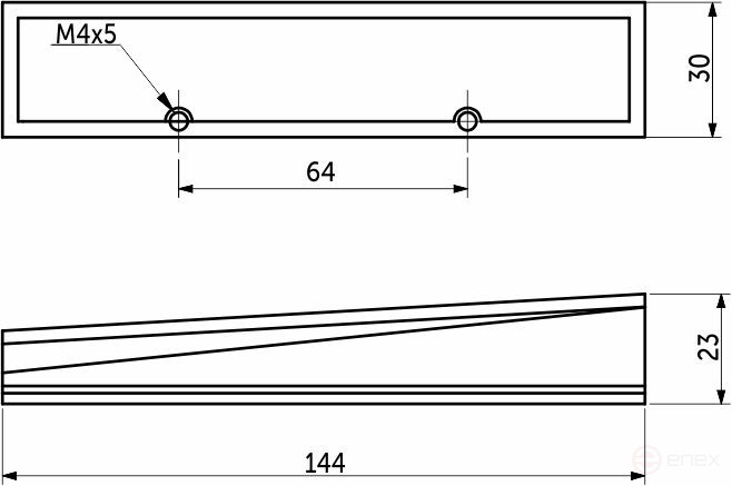 Handle meb. bracket meth. SANGRITA 64 matt black, AKS