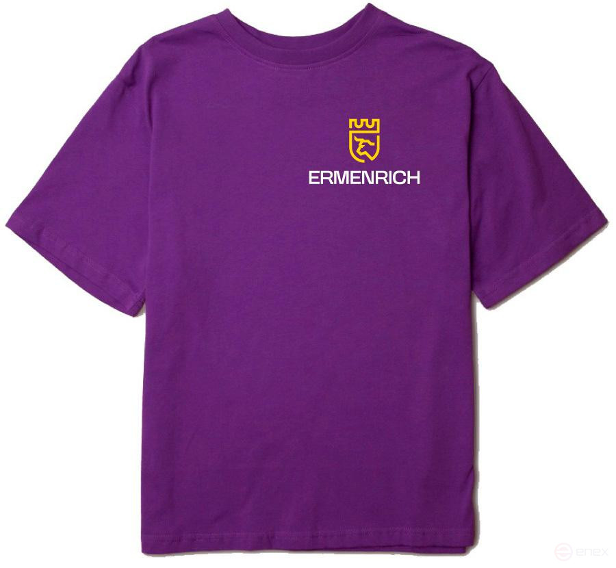 Фирменная футболка Ermenrich «Nicht pizdicht! Сумасшедший электрик», фиолетовая, размер XL