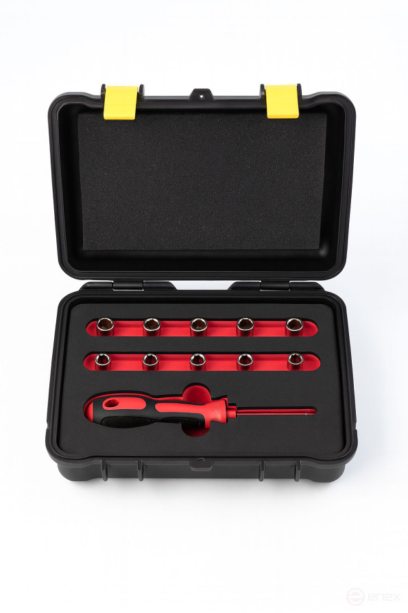 1/4" Intrinsically safe socket set, 9 pieces BeCu, HORTZ