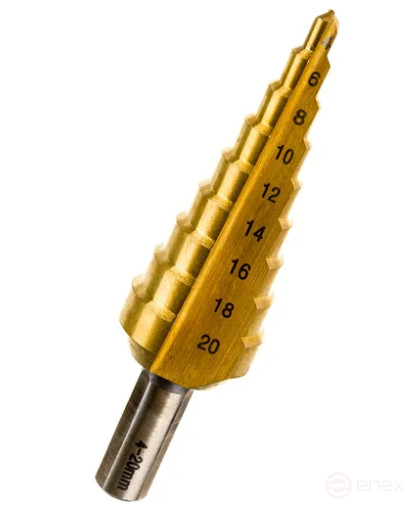 Сверло ступенчатое, прямая канавка HSS-E Ø4-20мм SONGQI