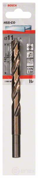 Свёрла по металлу HSS-Co , DIN 338 11 x 94 x 142 mm, 2608585867
