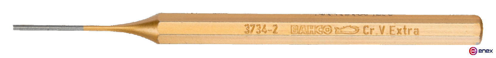 Цилиндрический пробойник 5 мм, с восьмиугольным хвостовиком и покрыты лаком медного цвета, 150 мм