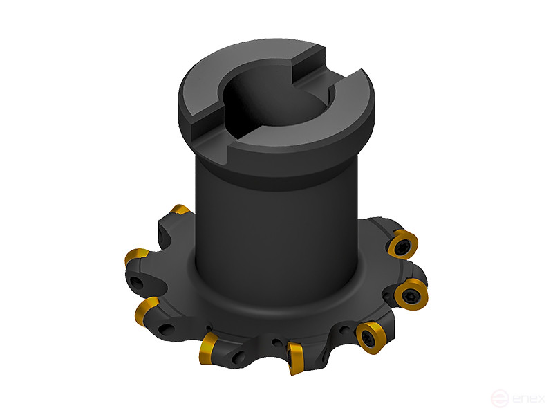 Disc milling cutter 80 x 10 x 27 R=5 with mechanical fastening of round plates RDEW 10T3MOT Z=8 AS100-R080.10.08.A27.C "Russian Tool" (RI)