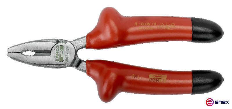 Изолированные комбинированные плоскогубцы, хромированные, 180 мм