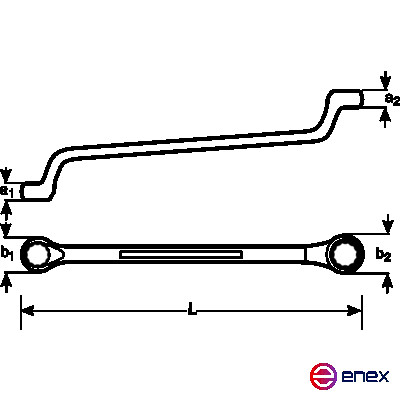 Изогнутый накидной ключ, 10х11 мм