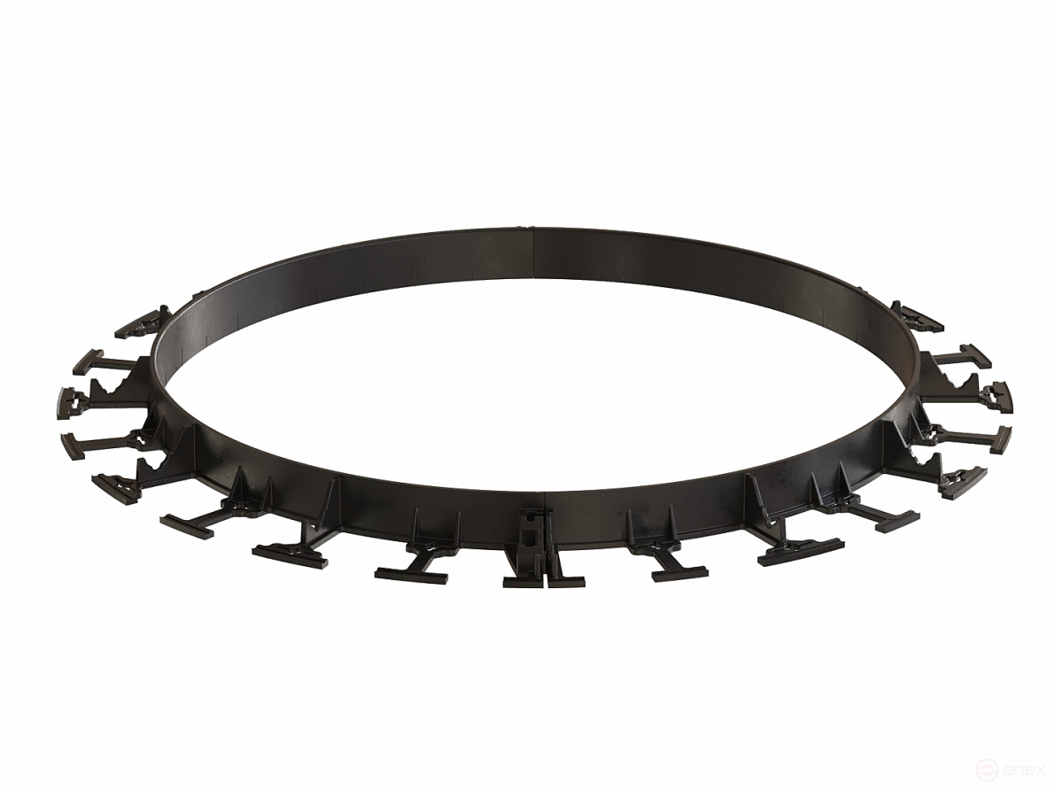 Garden curb 1000 mm height 78 mm black 1 piece