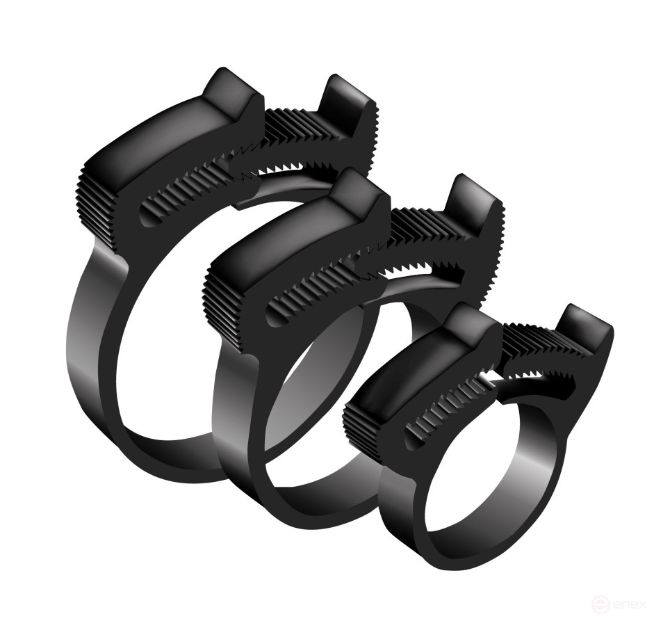 Хомут силовой пластиковый Ø31-26 (ПА66) для соед. элем. кругл. формы (Клип-Трек, Clip-Track), поставляется в упаковке по 50 шт.