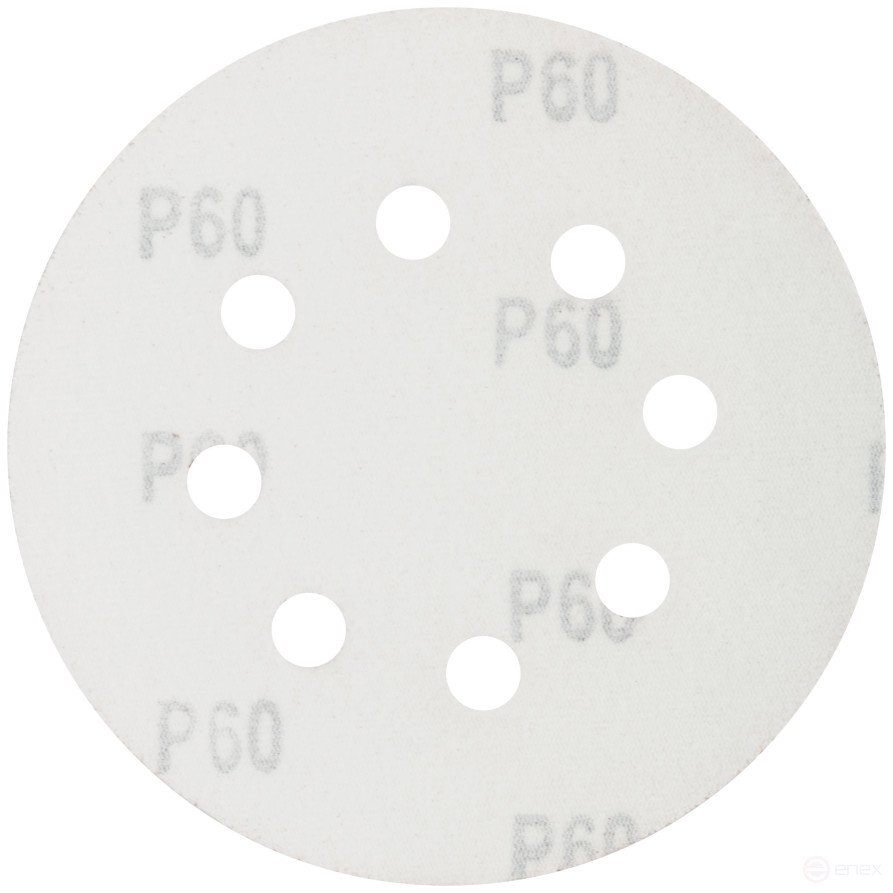 Круги шлифовальные с отверстиями (липучка), алюминий-оксидные, 125 мм, 5 шт. Р 60