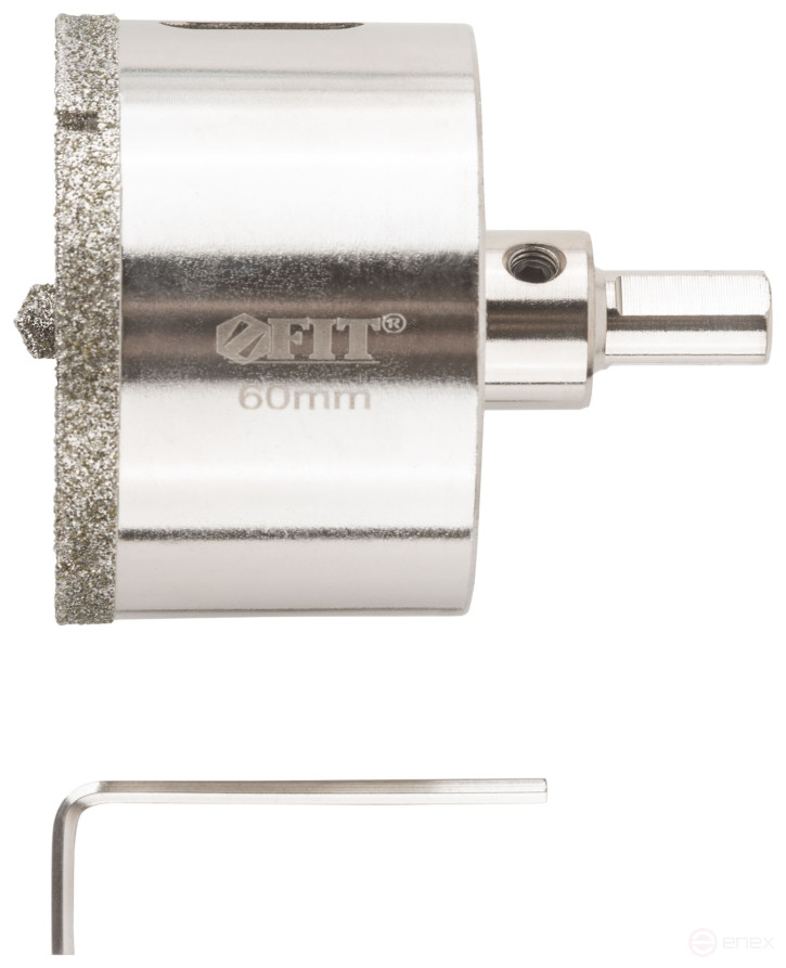 Коронка кольцевая по керамограниту, камню и кафелю алмазная с центровочным сверлом 60х70 мм