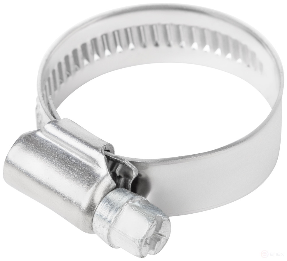 Crimping knurled clamp, width 12 mm, stainless steel.steel 20-32 mm