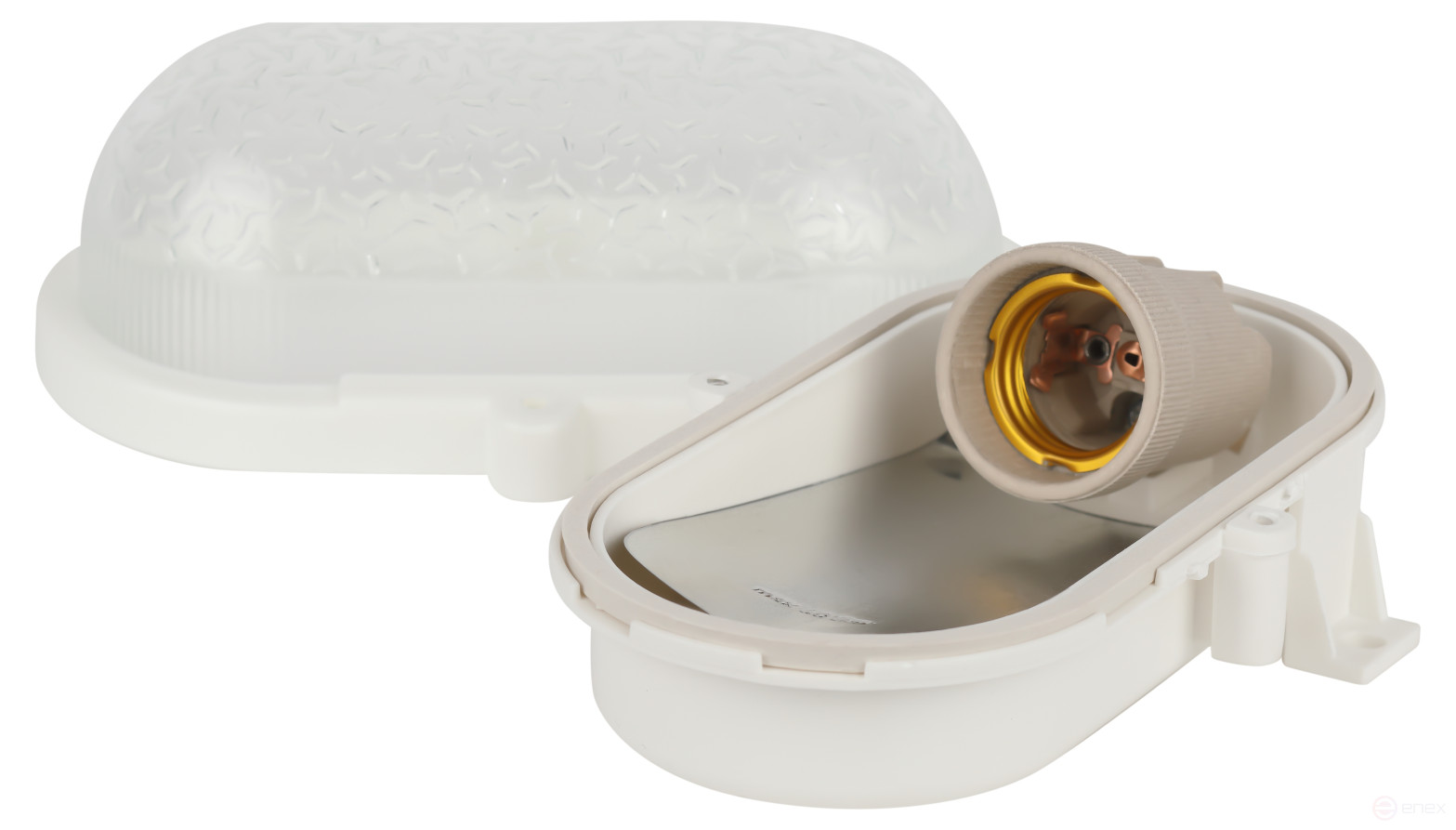 Lamp ERA NBP 01-60-012 with rim Euro plastic / glass IP53 E27 max 60W 185x120x110 oval white