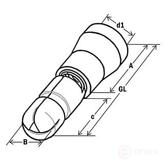 Round insulated plug 1.5-2.5 5, nylon (pack.100 pcs)
