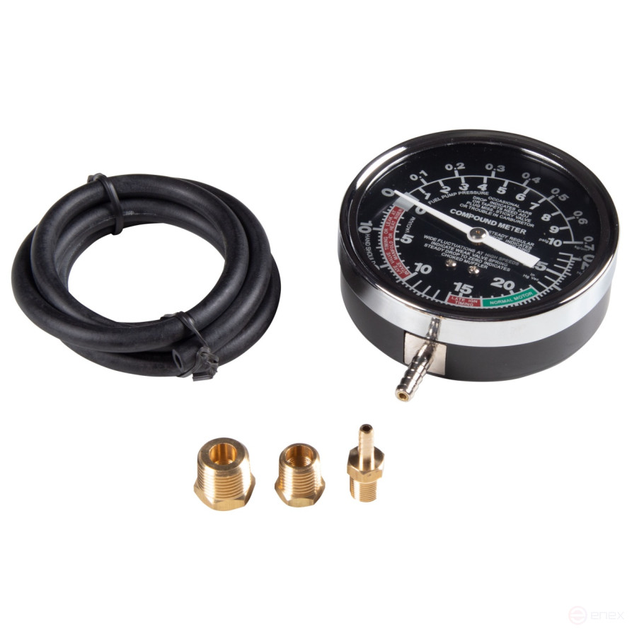 Vacuum gauge, from -0.7 to 0.7 bar, adapter kit, 5 pieces MASTER 120-30003C