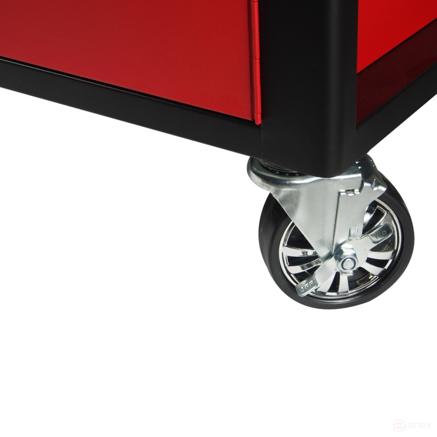 Тележка инструментальная 7 секций красная с боковым ящиком JTC