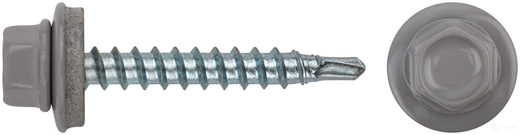 Шурупы кровельные со сверлом 4.8 х 32, серый RAL-7004 (фасовка 100 шт.)