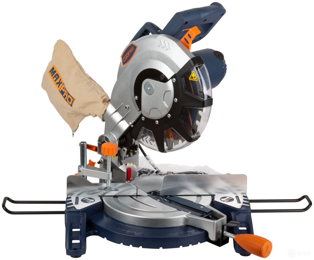 MAX-PRO Miter saw 1800 W; 4500 rpm; laser; 255/25.4 mm; rubber cable; left tilt; additional brushes; 10.1 kg; box