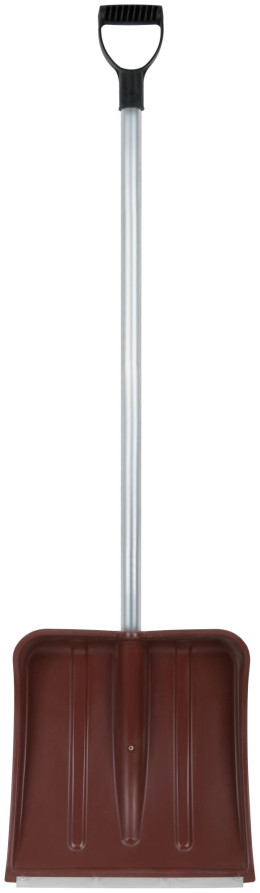 Plastic colored snow shovel, aluminum handle 380x365x1340 mm