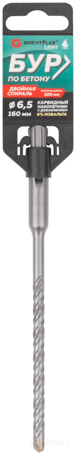 Бур по бетону, SDS-Plus, GreatFlex Light, 6.5x160 мм