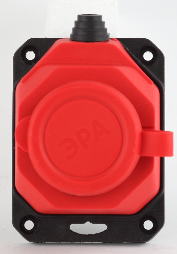 ERA K-1e-RED-IP44 rubber earthing pad 1 socket 16A IP44 red