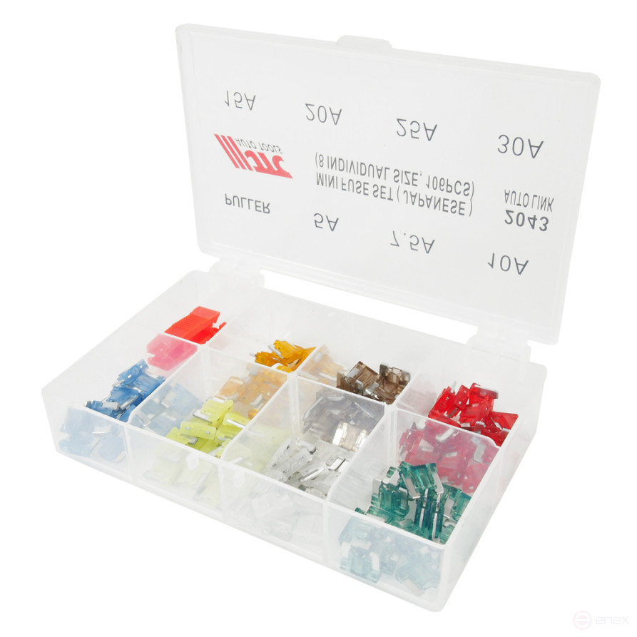 Fuse 5-30A mini (Japanese car) 105 pcs. in the JTC box