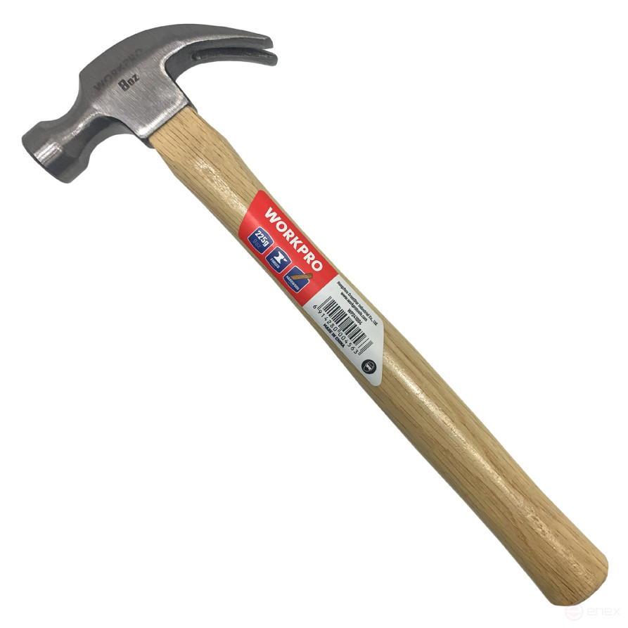Carpentry hammer with wooden handle 225g WP241004 WORKPRO