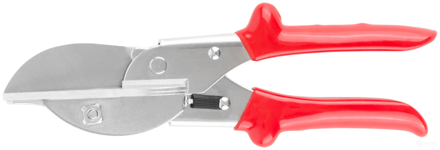 Scissors for cutting plastic profiles at an angle with an anvil of 215 mm