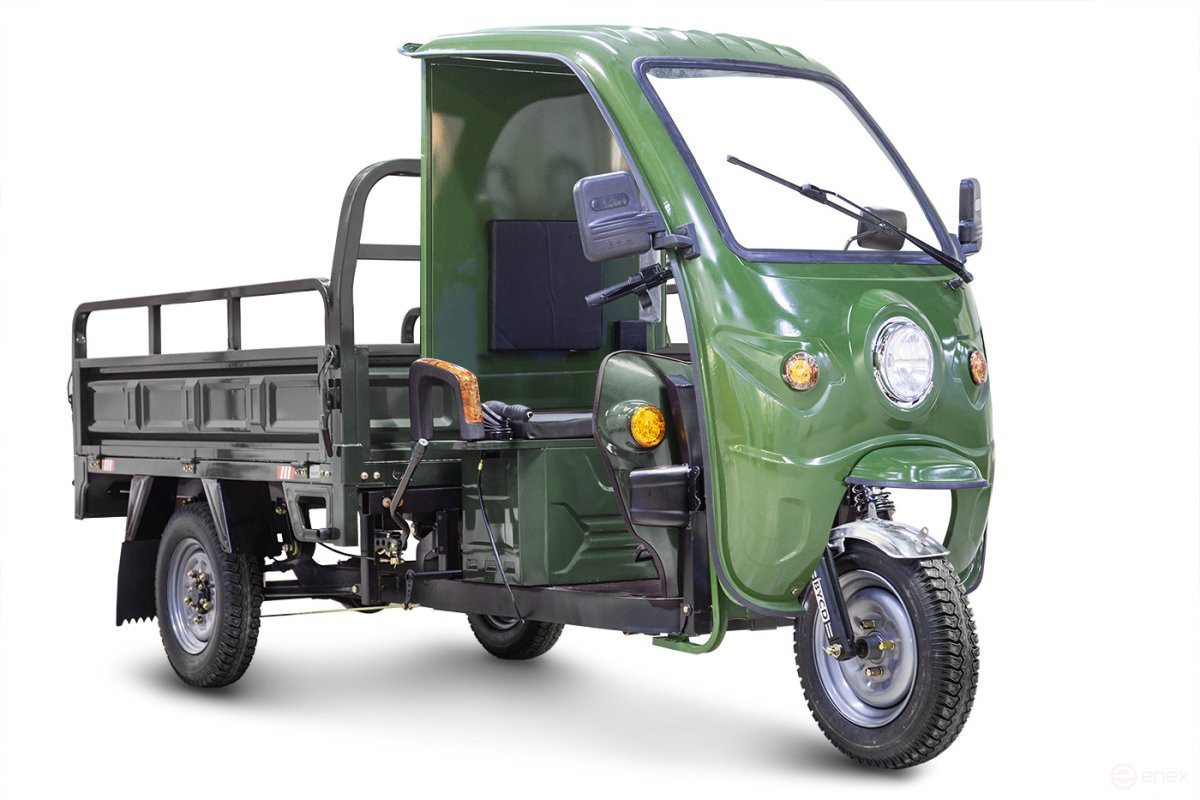 Грузовой электротрицикл Rutrike D4 КАБИНА 1800 60V1500W, зеленый