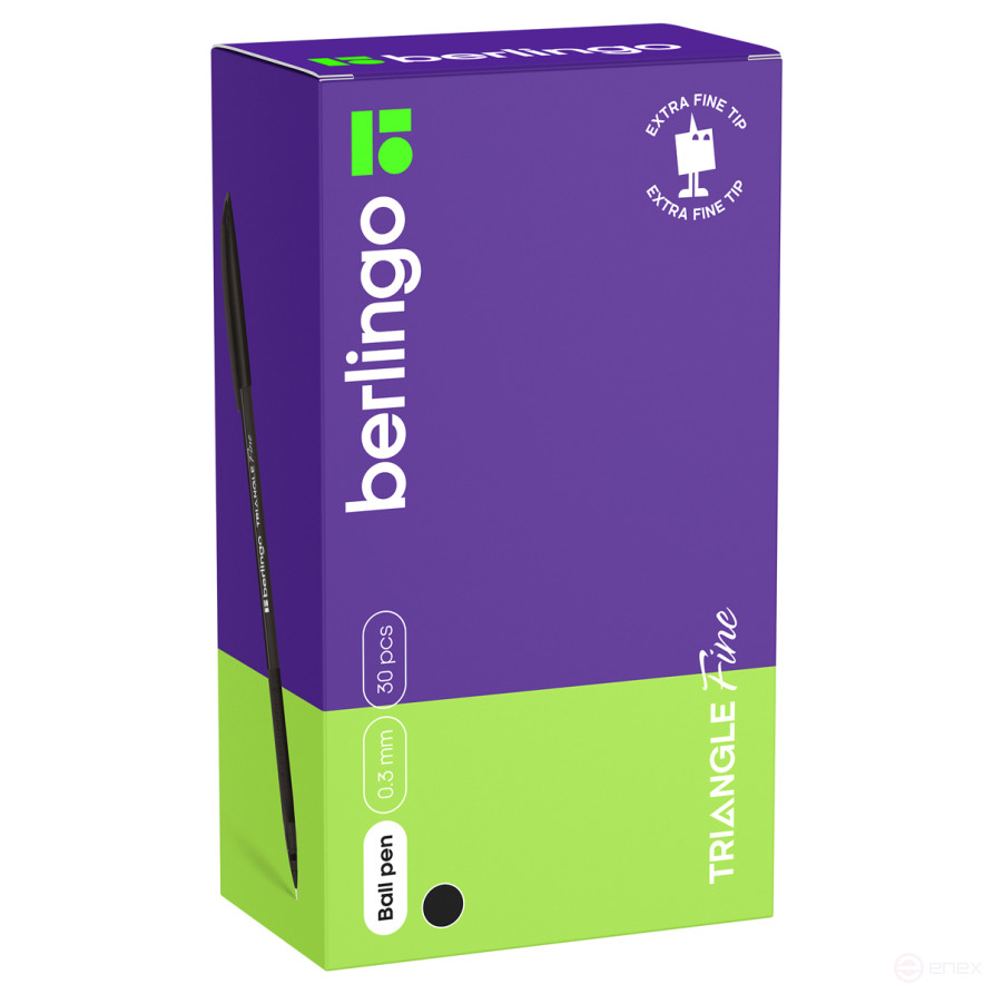 Ручка шариковая Berlingo "Triangle Fine" черная, 0,3 мм, трехгран., грип