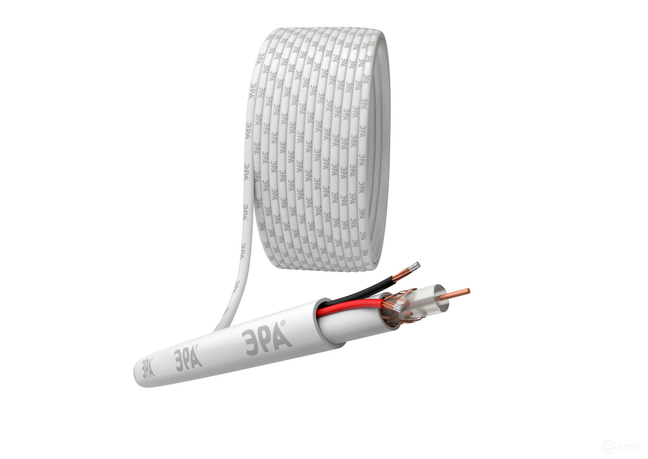 KL-0.5-PVC Cable for analog video surveillance ERA SIMPLE KVK-V-2+2x0.5 mm2 bay 200 meters, white