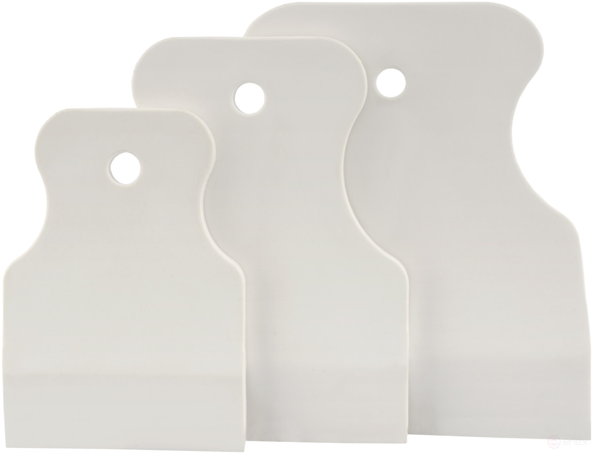 Set of rubber spatulas (60/80/100mm) (white) BERIL