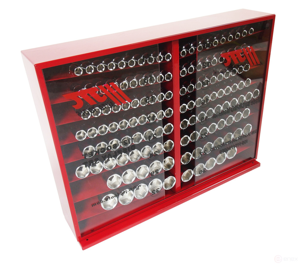 Набор головок торцевых 1/2" 6-ти гранных 10-32мм 137 предметов в металлическом шкафу JTC