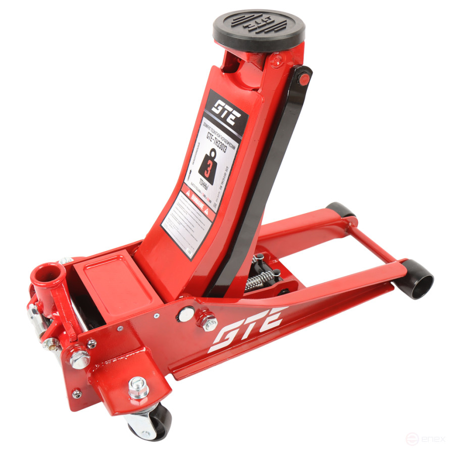 Домкрат подкатной 3т 75-505мм двухпоршневой низкопрофильный GTE