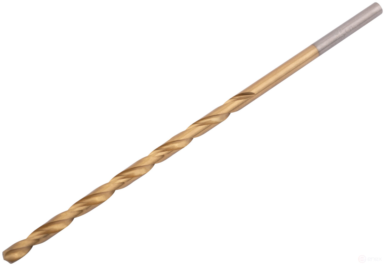 Сверла HSS по металлу, удлиненные, титановое покрытие 3,5х112 мм (10 шт.)