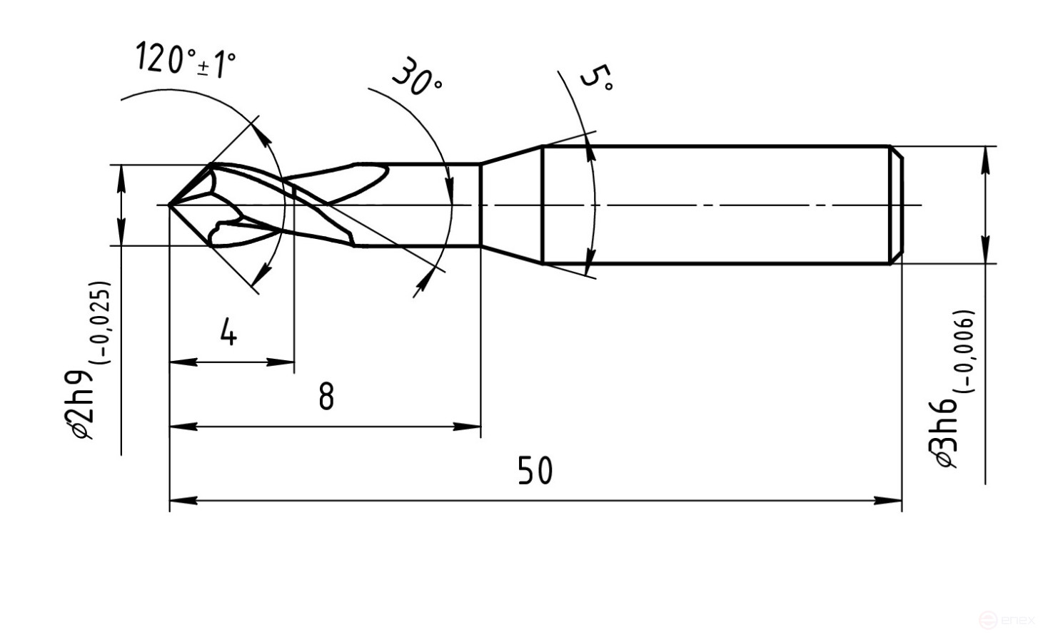 End milling cutter, 2P1262A-2