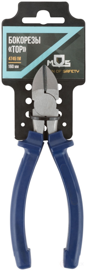 Tor side cutters, tools steel, plastic handles 160 mm
