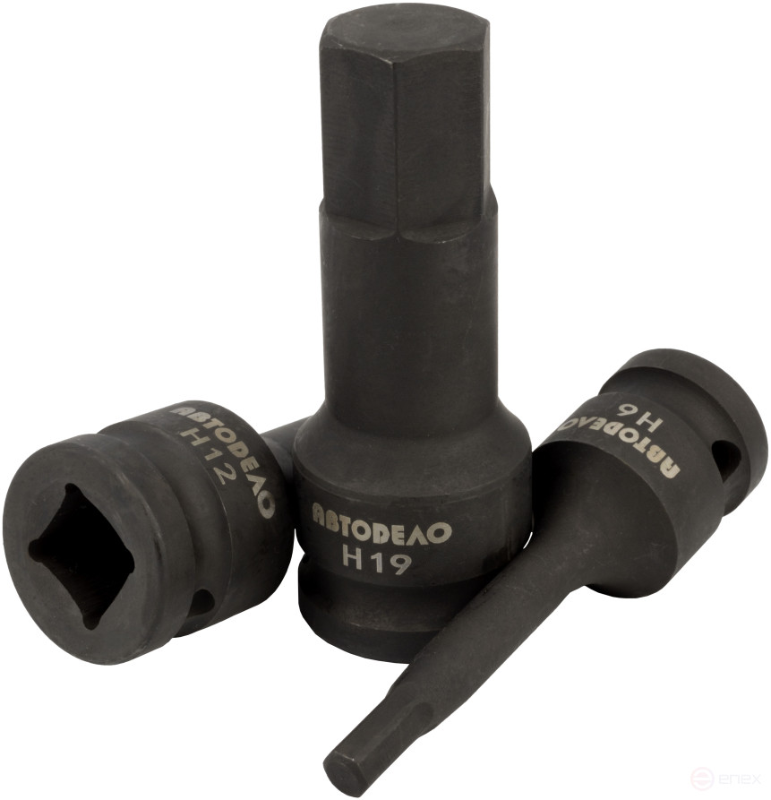 End impact head H19 (DR1/2"; L-78mm) external 6-sided (Avtodor) 39089