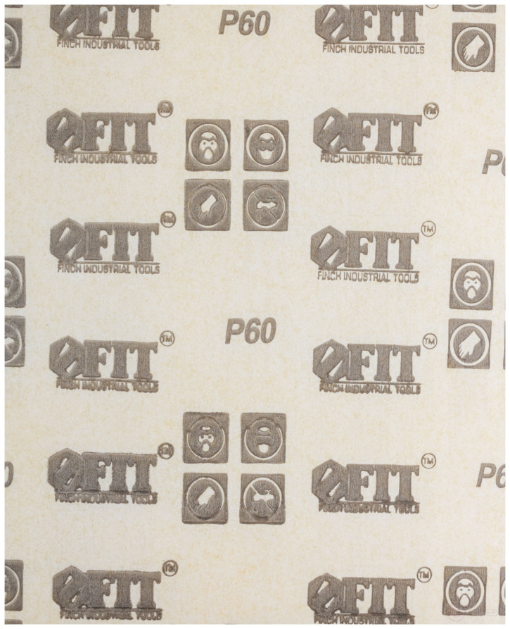 Листы шлифовальные на бумажной основе, алюминий-оксидный абразивный слой 230х280 мм, 10 шт. Р 60
