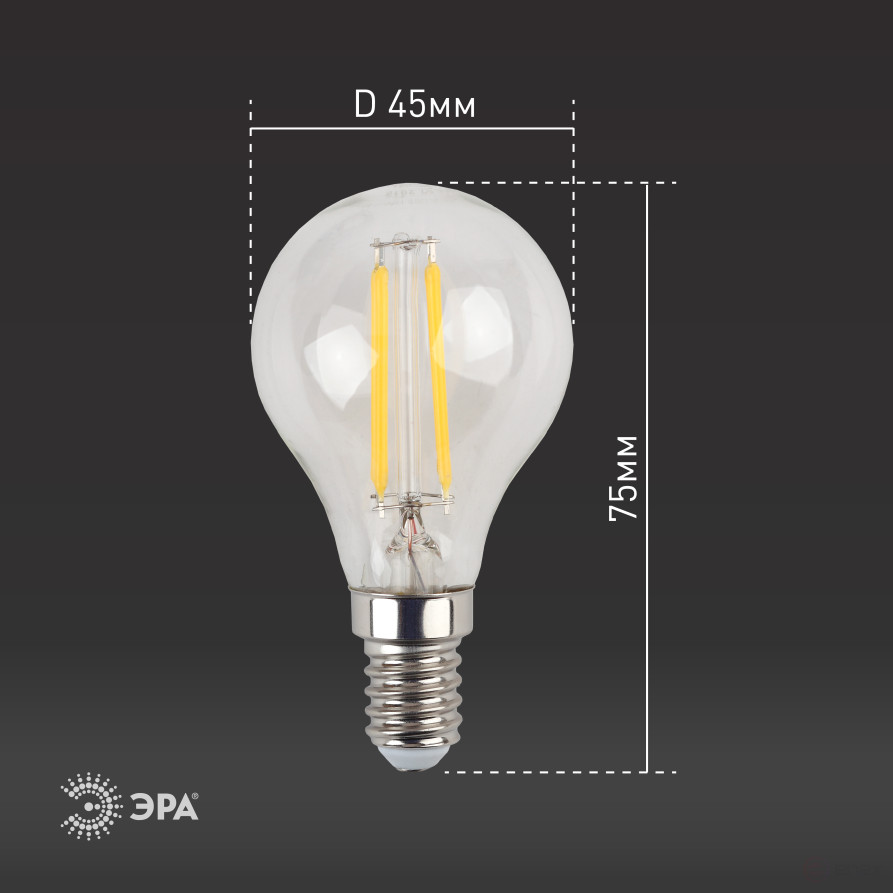 LED ERA Lamp F-LED P45-11W-840-E14 11W Filament Ball Neutral White Light E14