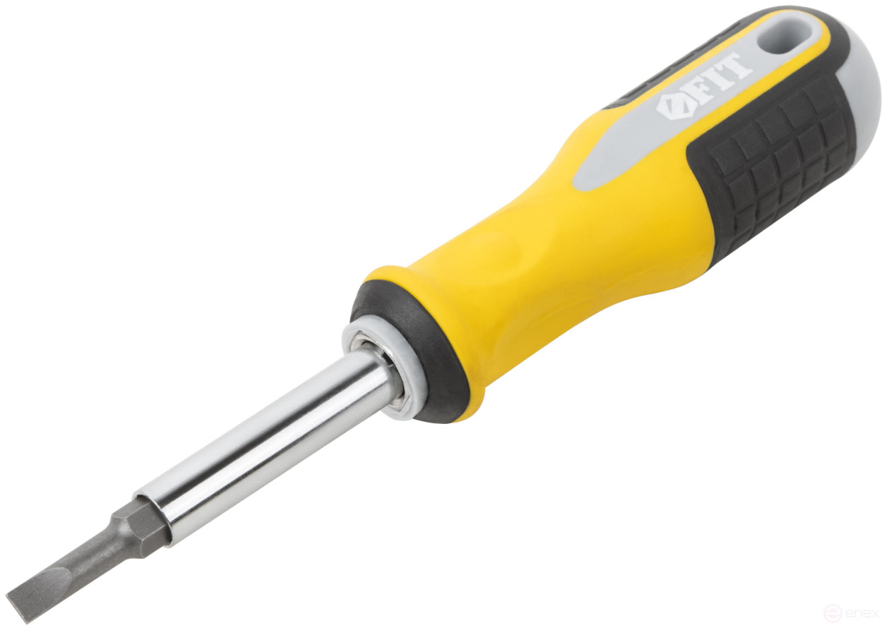 Screwdriver with adjustable stinger "Start", CrV steel, 6-in-1, 115 mm stitch, rubberized handle