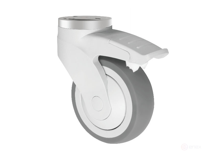 Wheel support for bolt with brake, d = 125 mm