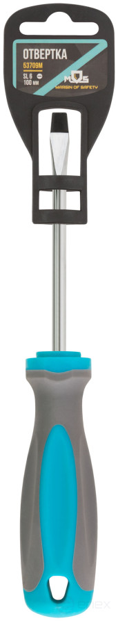 Screwdriver, CrV steel, rubberized handle SL6 x 100 mm