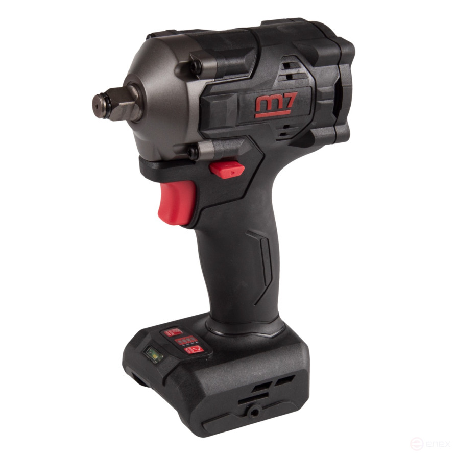 MIGHTY SEVEN Гайковерт аккумуляторный ударный 1/2", 900 Нм, 18 В, укороченный, без аккумулятора и ЗУ