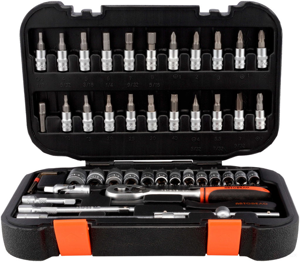 Набор головок торцевых 46пр. 1/4"DR (АвтоDело) 39946