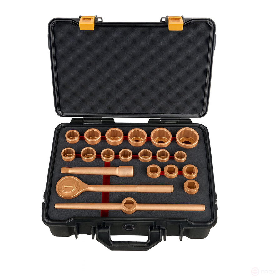 A set of intrinsically safe 3/4" socket heads, 21 pieces BeCu, HORTZ