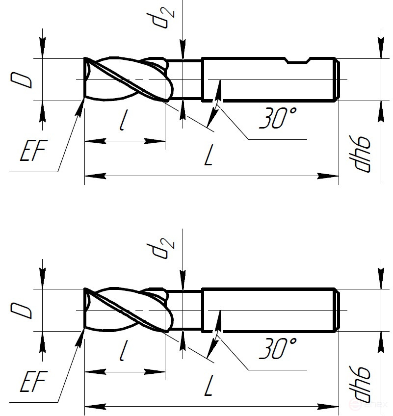 Концевая фреза твердосплавная ФК102.080.03