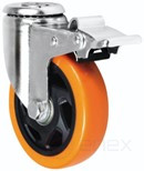 Swivel wheel bearing with bolt brake M12, TPE