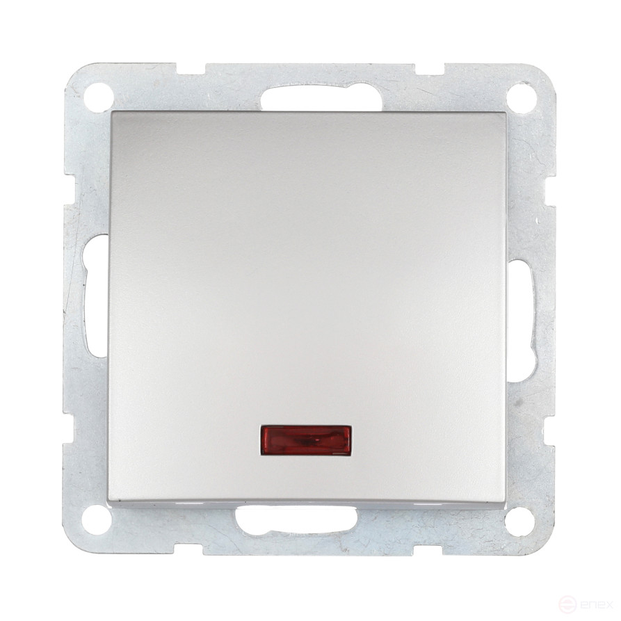 Switch 1-cl., with indicator (circuit 1L) 16 A, 250 B (silver metallic) LK60