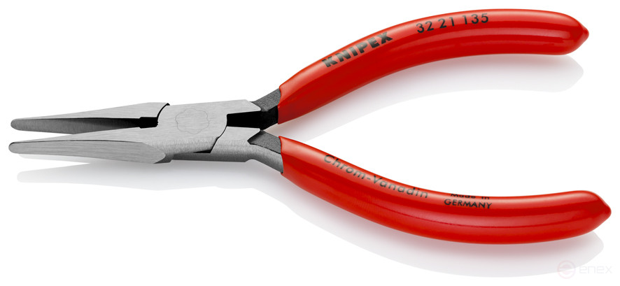 Плоскогубцы для регулировки реле, прямые широкие плоские губки без насечки 34 мм, L-135 мм, чёрн., 1-к ручки