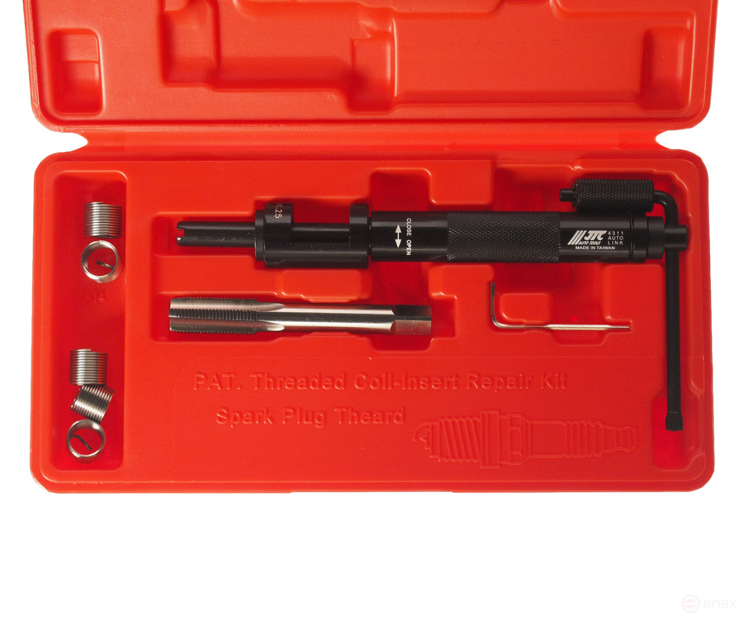A set of tools for repairing spark plug threads (spring insert M12x1.25) 5 pcs. JTC